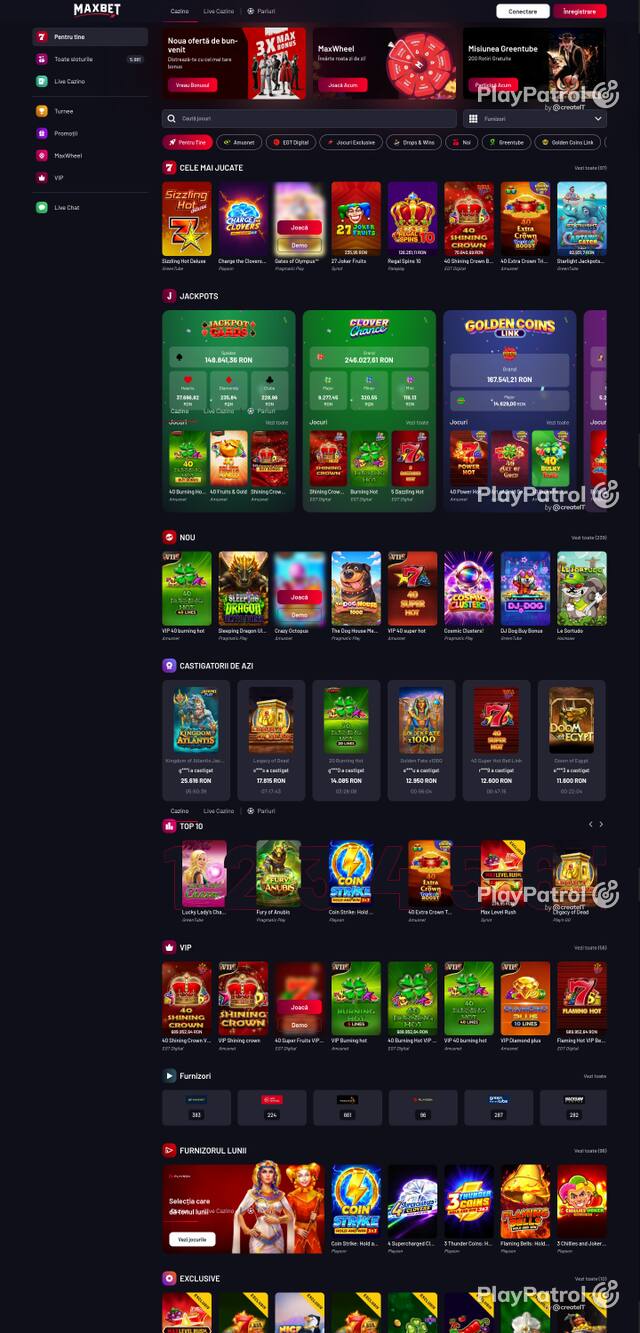 Capture of the front page of Maxbet (maxbet.ro) on 18 October 2026