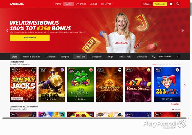 Capture of the front page of Jacks.nl (jacks.nl) on 27 October 2026