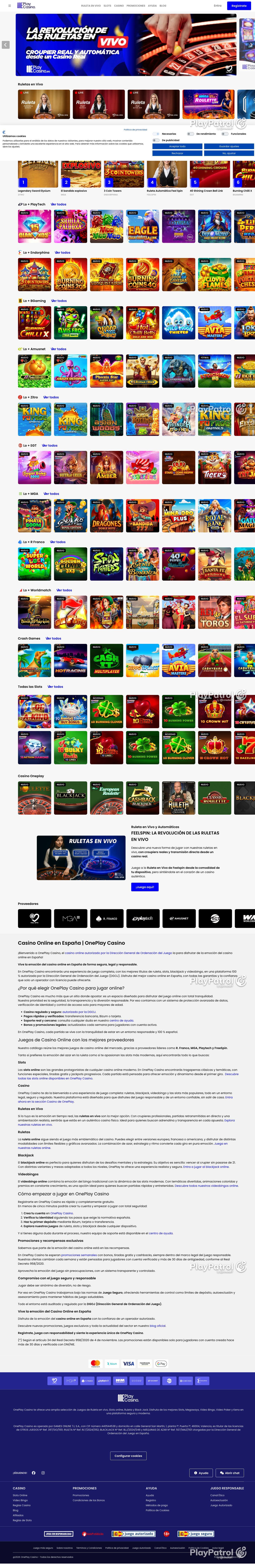Full capture of OnePlay Casino recorded during the scan