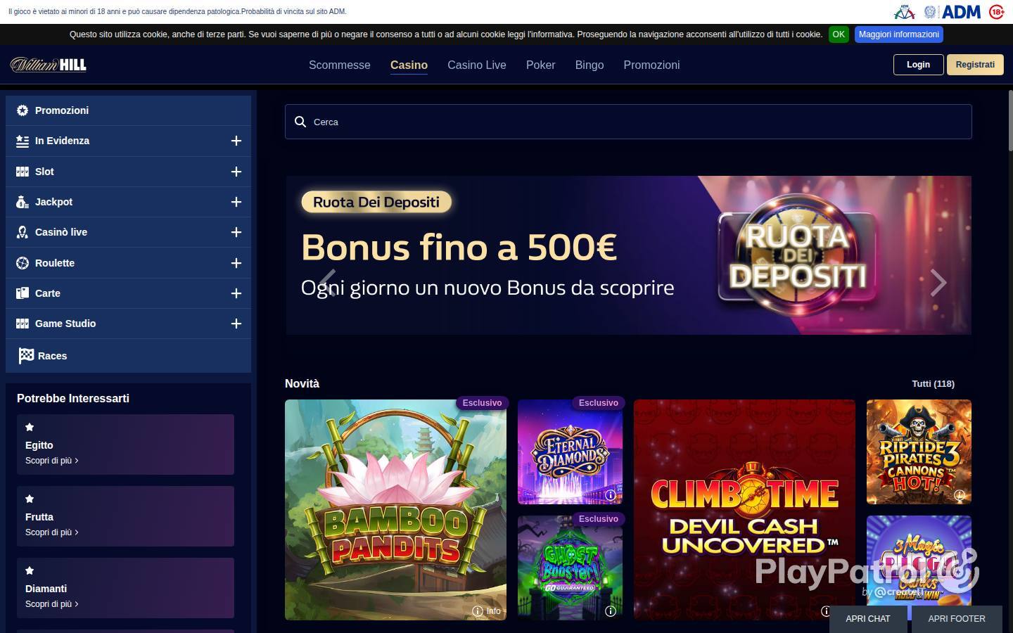 Full capture of William Hill recorded during the scan