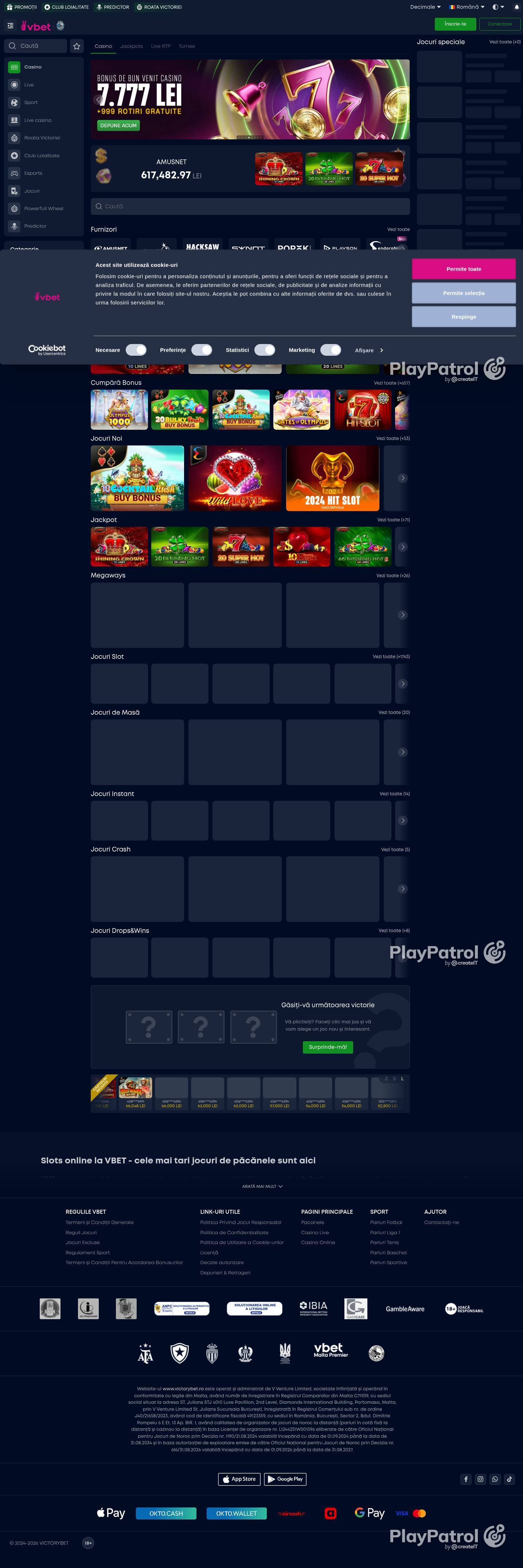 Full capture of VictoryBet recorded during the scan