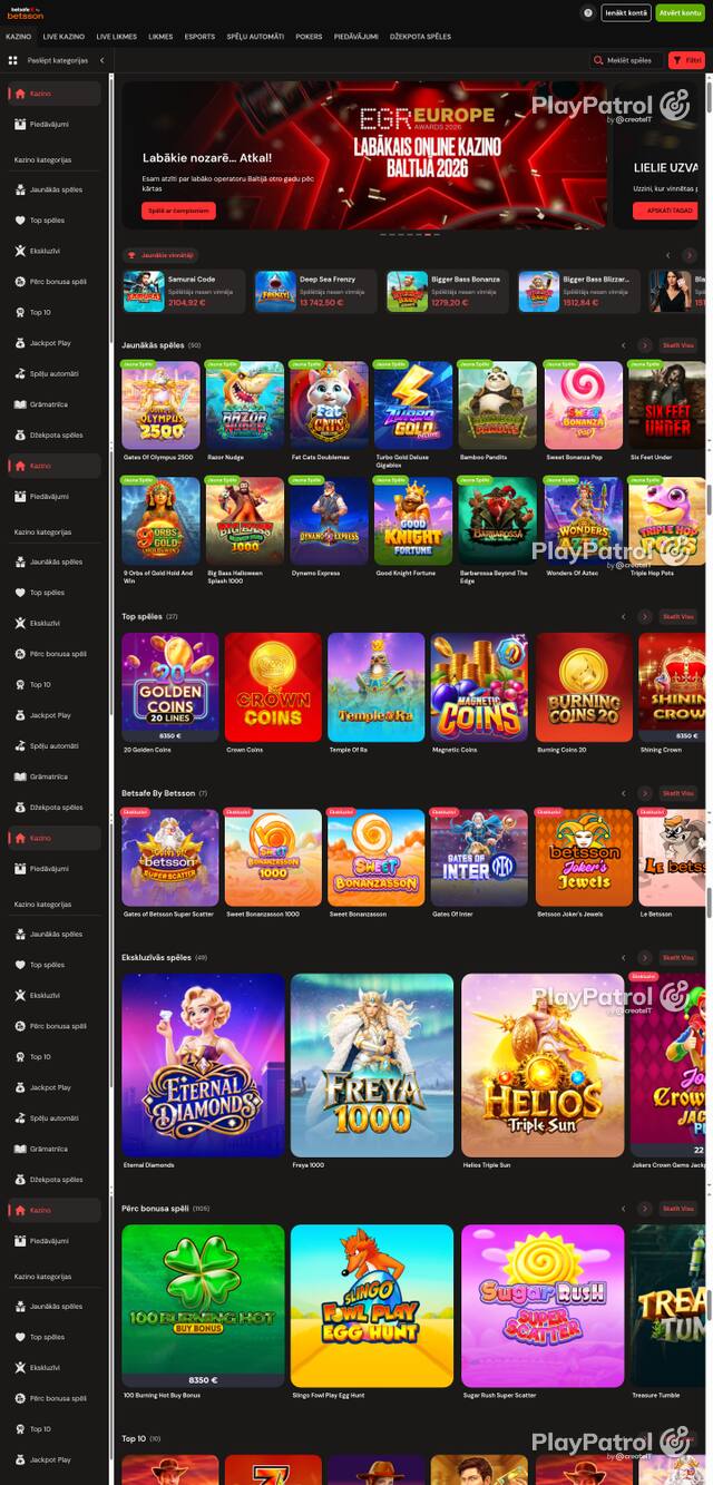 Capture of the front page of betsafe.lv (betsafe.lv) on 25 October 2026