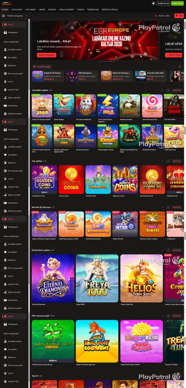 Capture of the front page of betsafe.com (betsafe.com) on 24 October 2026