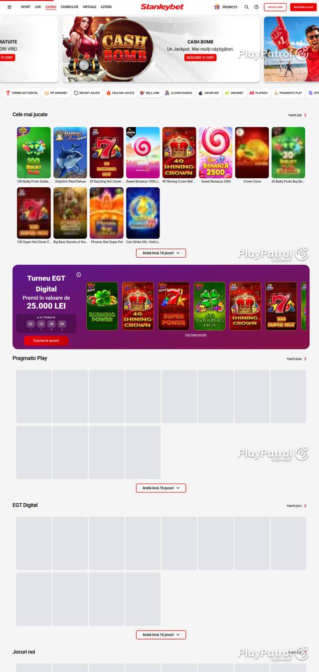 Homepage capture of Stanleybet recorded during the scan