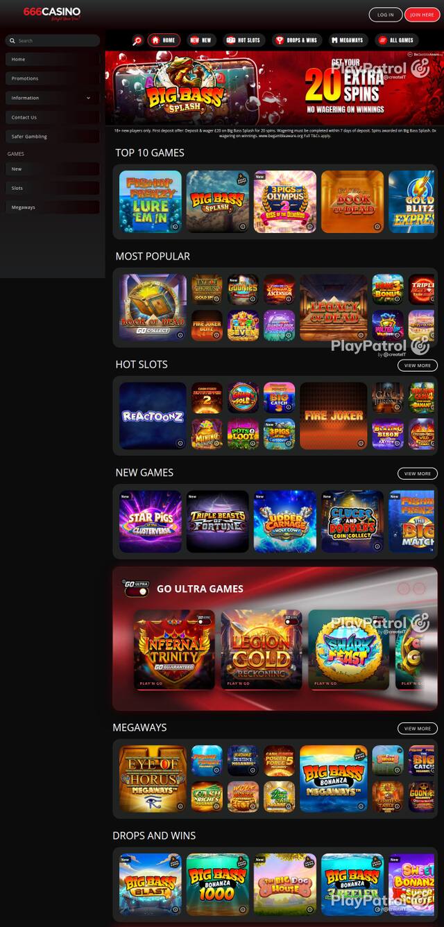 Capture of 666 Casino recorded during the scan