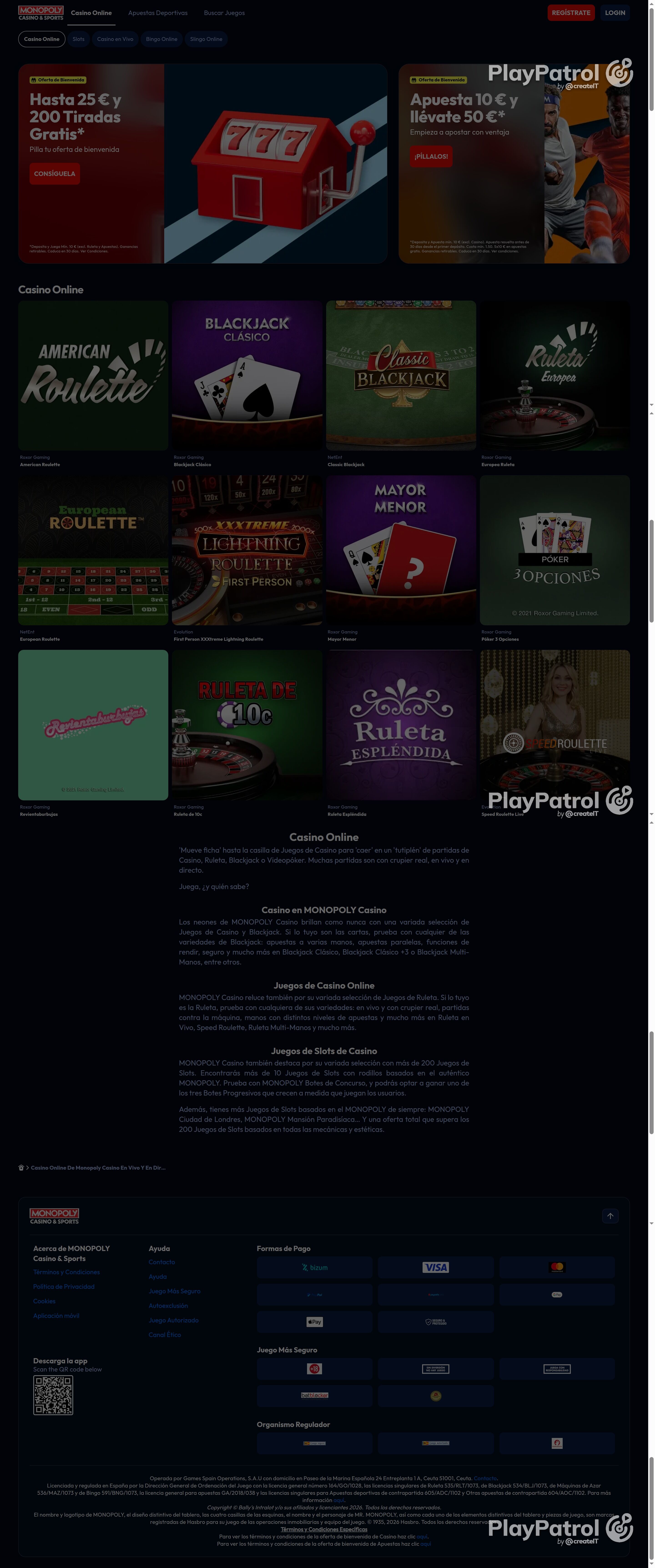 Full capture of Monopoly Casino recorded during the scan
