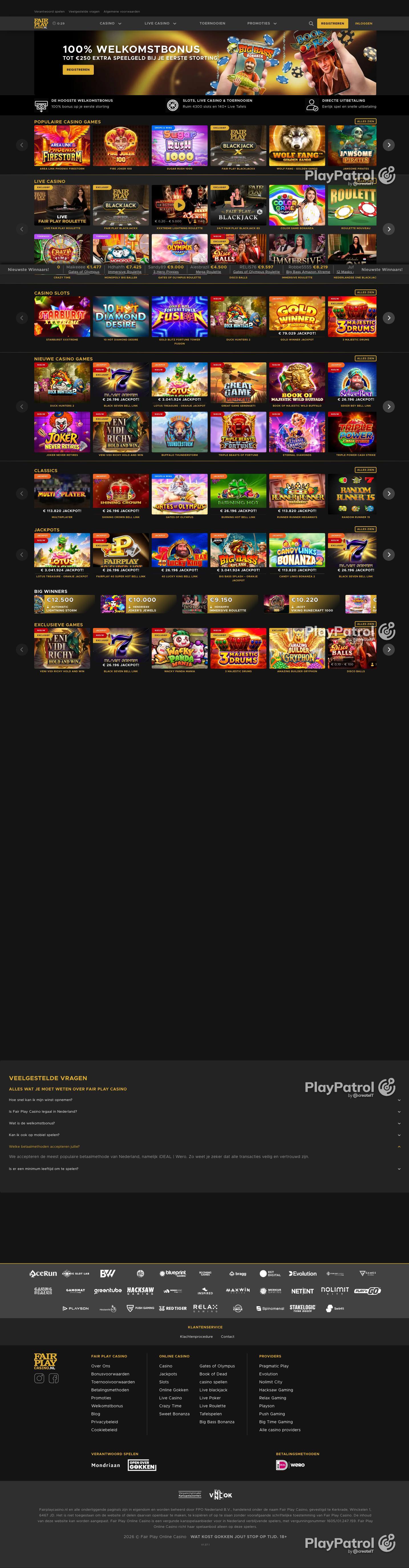 Open the capture of Fair Play Casino from 11 September 2026