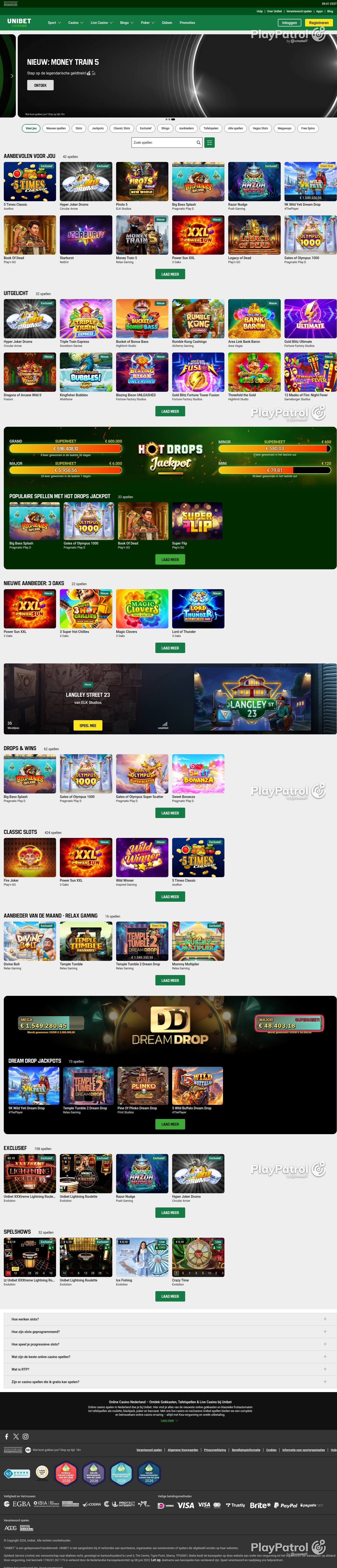 Full capture of Unibet recorded during the scan