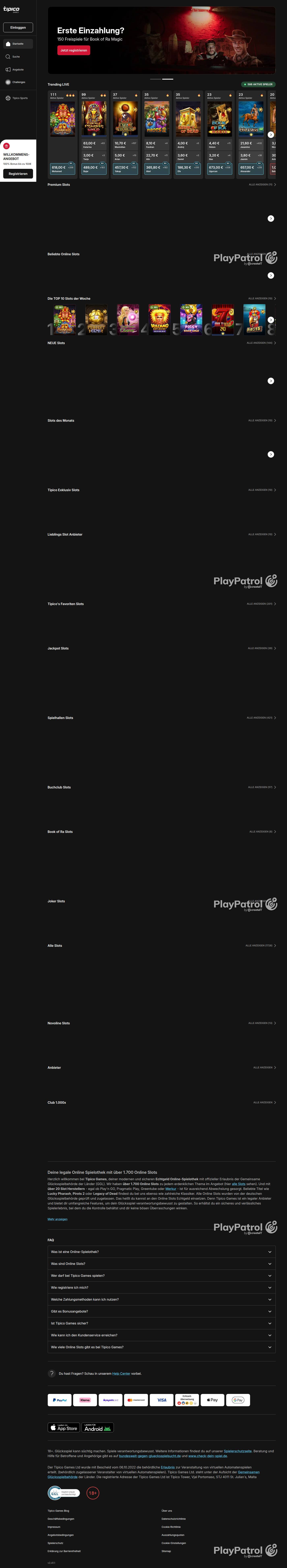 Full capture of Tipico Games recorded during the scan