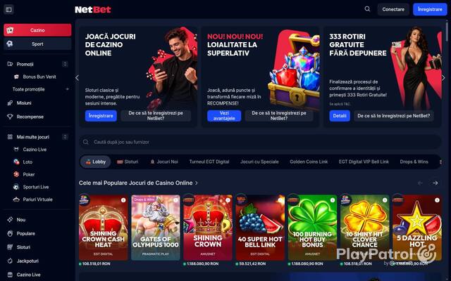 Homepage capture of NetBet recorded during the scan