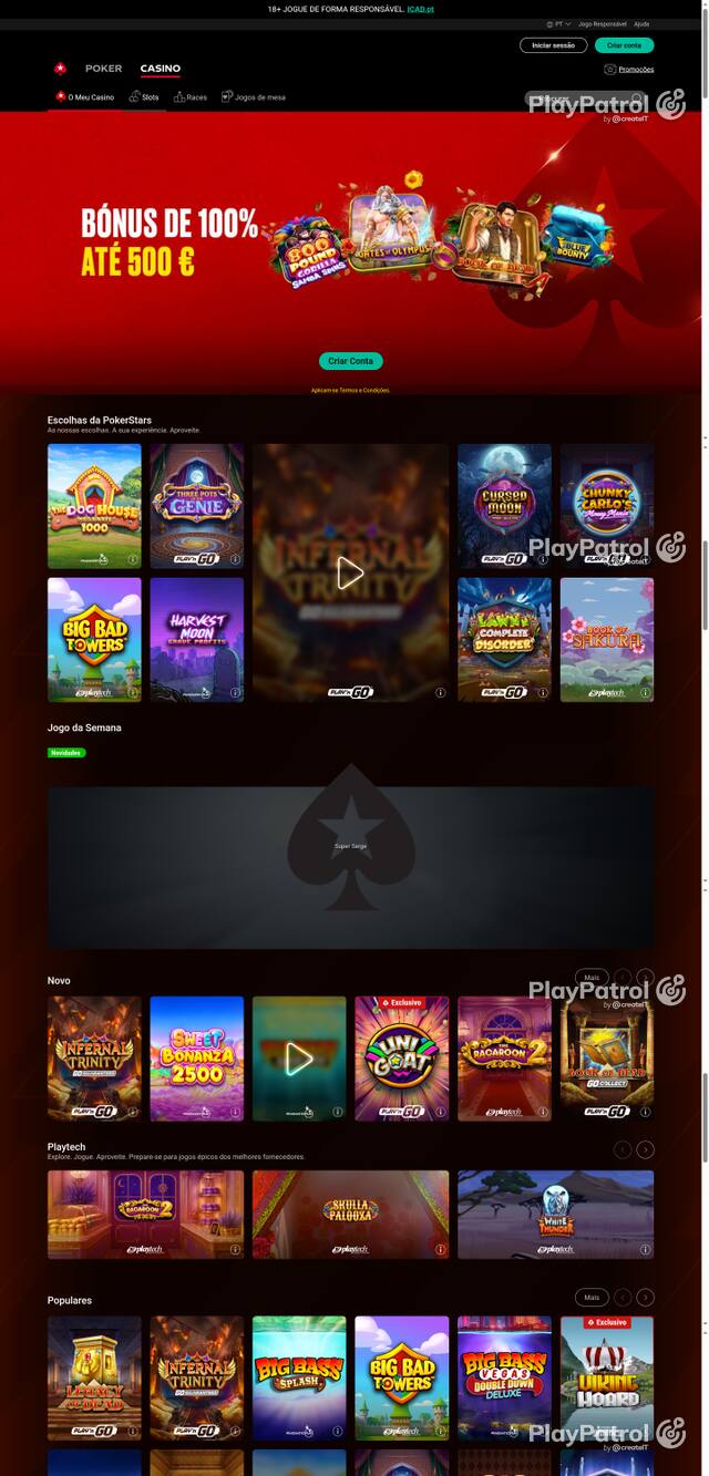 Front page of pokerstars.pt as captured on 27 October 2026