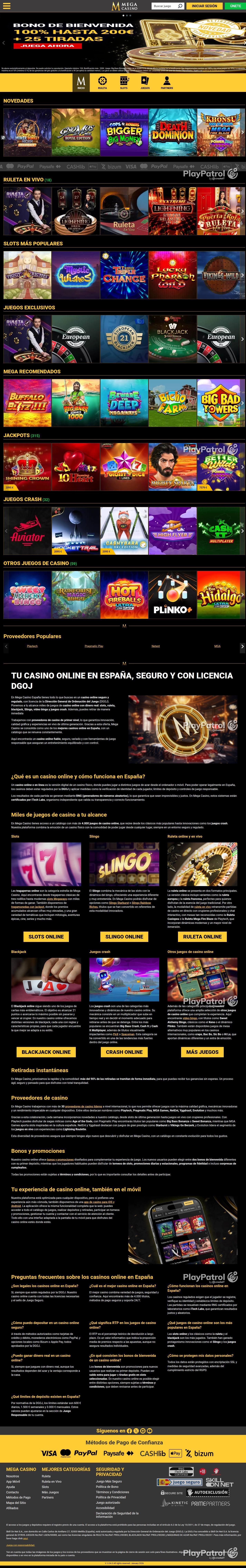 Full capture of Mega Casinos recorded during the scan