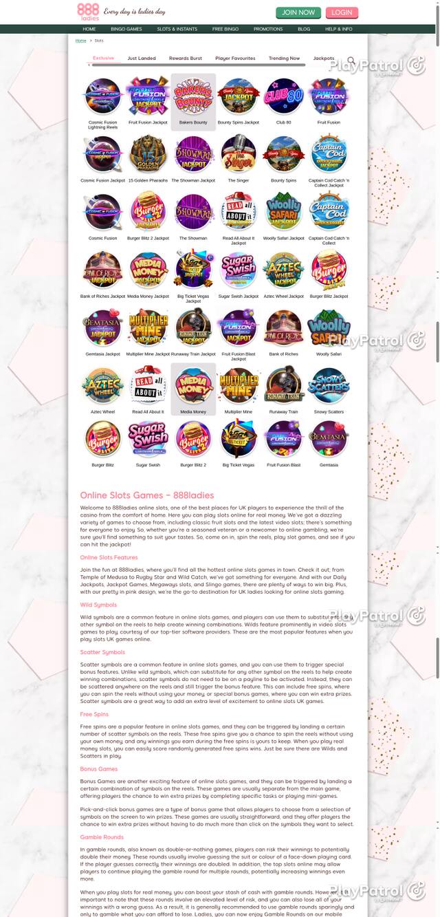 Capture of the front page of 888ladies (888ladies.com) on 9 October 2026