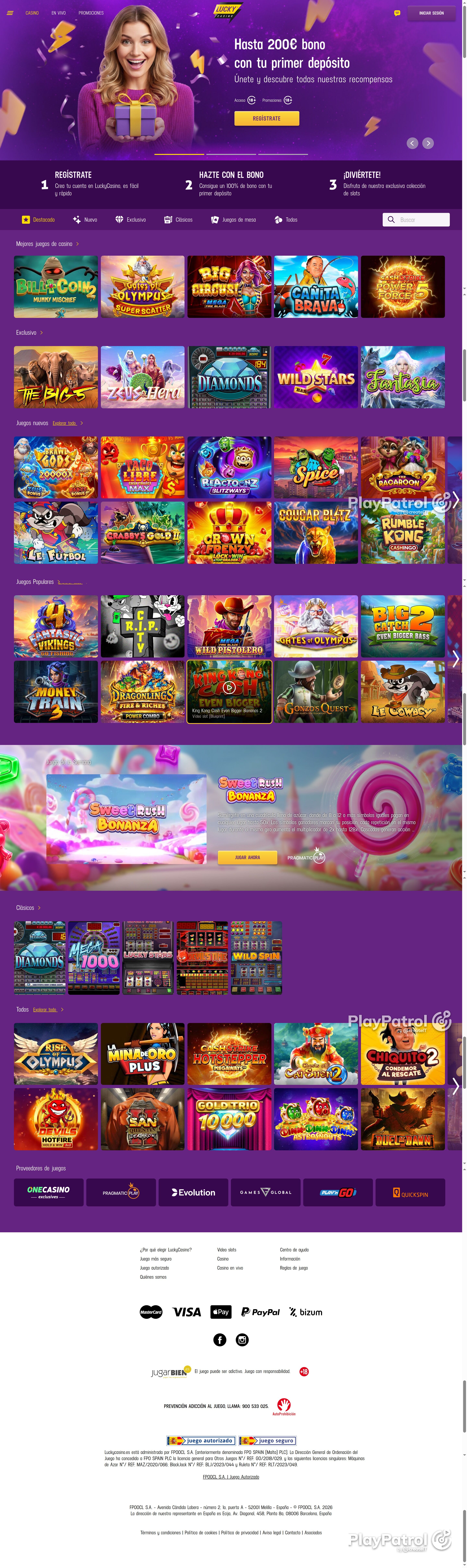 Full capture of Lucky Casino recorded during the scan