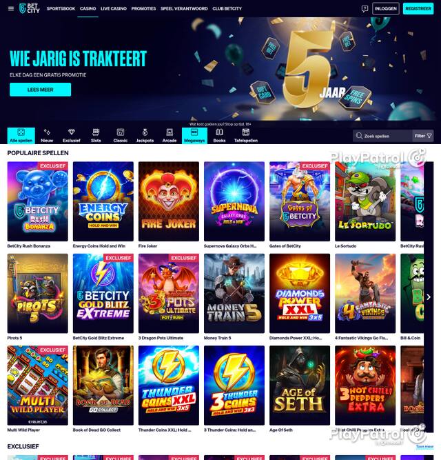 Capture of the front page of BetCity (betcity.nl) on 3 October 2026