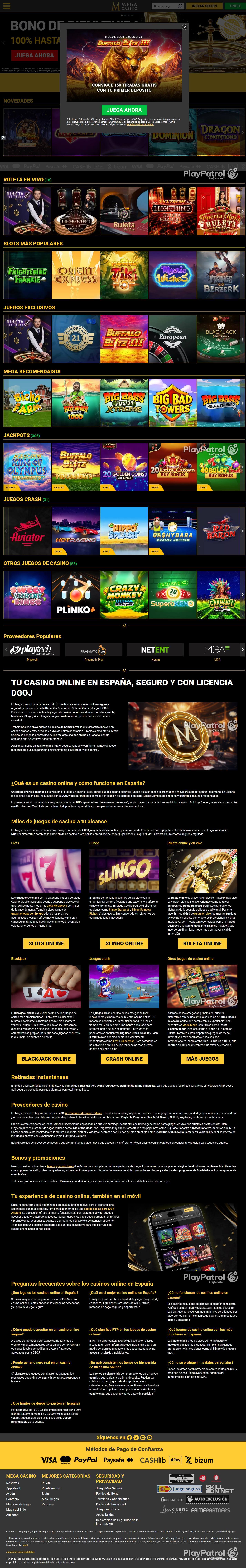 Full capture of Mega Casinos recorded during the scan