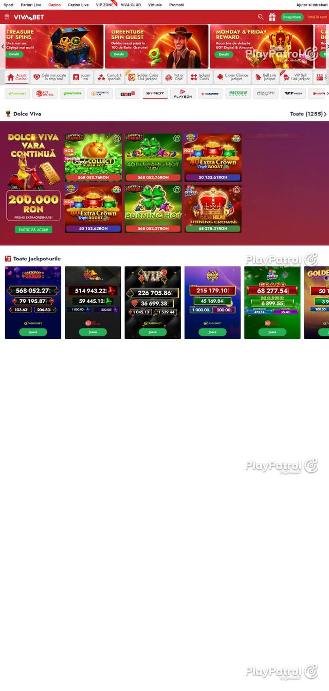 Homepage capture of VivaBet recorded during the scan