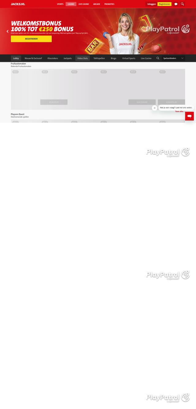 Capture of the front page of Jacks.nl (jacks.nl) on 2 October 2026