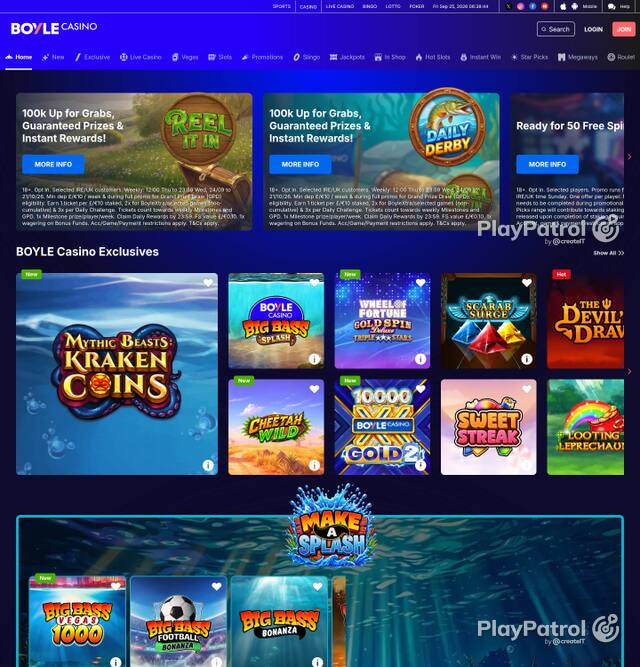 Capture of BoyleSports Casino recorded during the scan