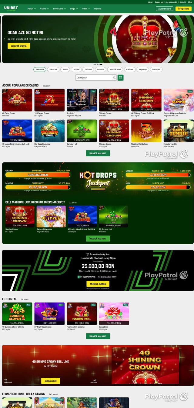 Capture of Unibet recorded during the scan