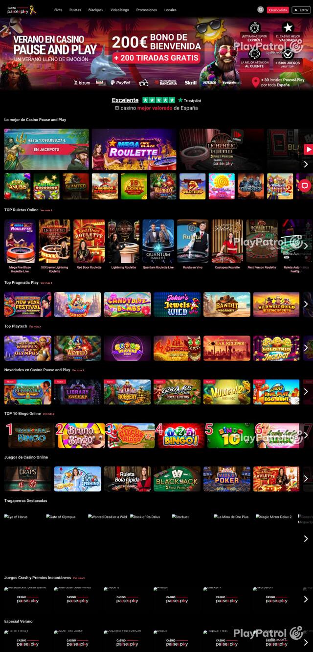 Capture of Casino Pause and Play recorded during the scan
