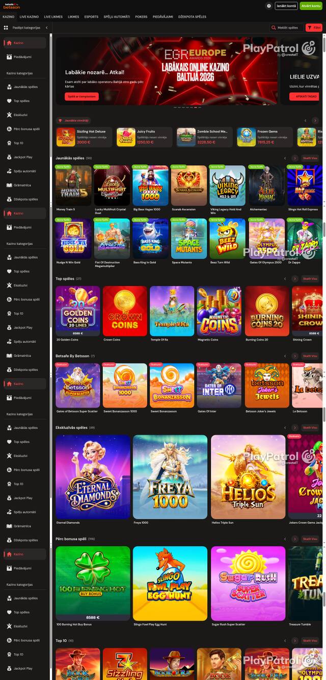 Front page of betsafe.lv as captured on 28 October 2026