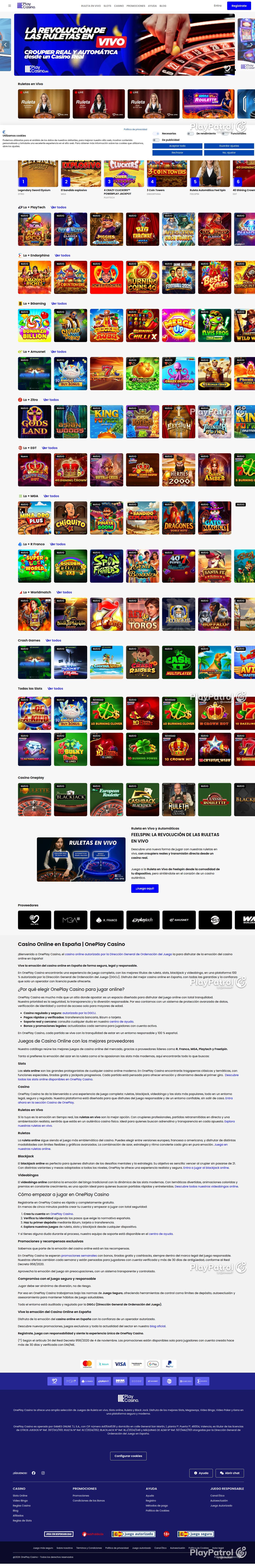 Full capture of OnePlay Casino recorded during the scan