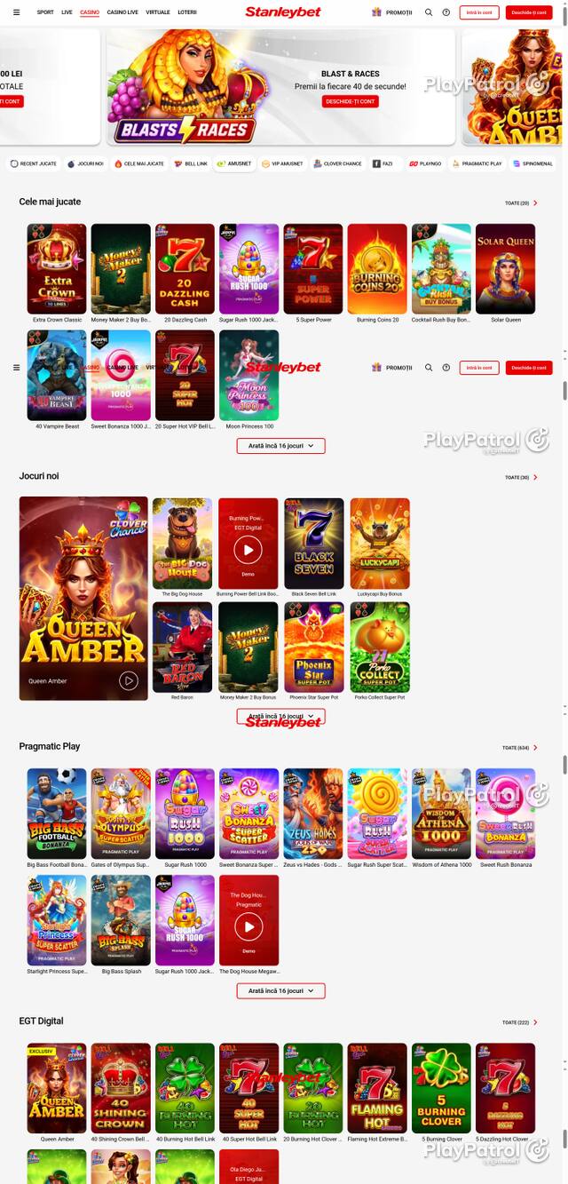 Capture of the front page of Stanleybet (stanleybet.ro) on 9 October 2026