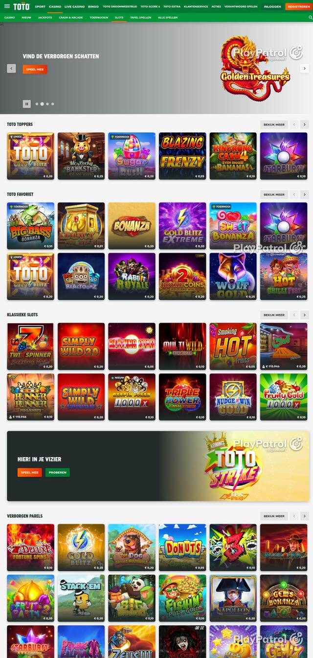 Capture of TOTO Casino recorded during the scan
