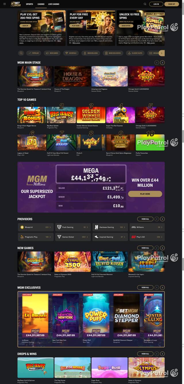 Capture of the front page of BetMGM UK (betmgm.co.uk) on 13 October 2026