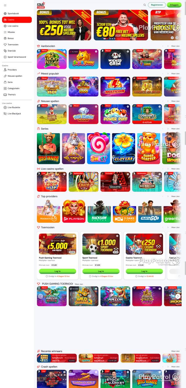 Capture of the front page of Starcasino (starcasino.nl) on 14 October 2026