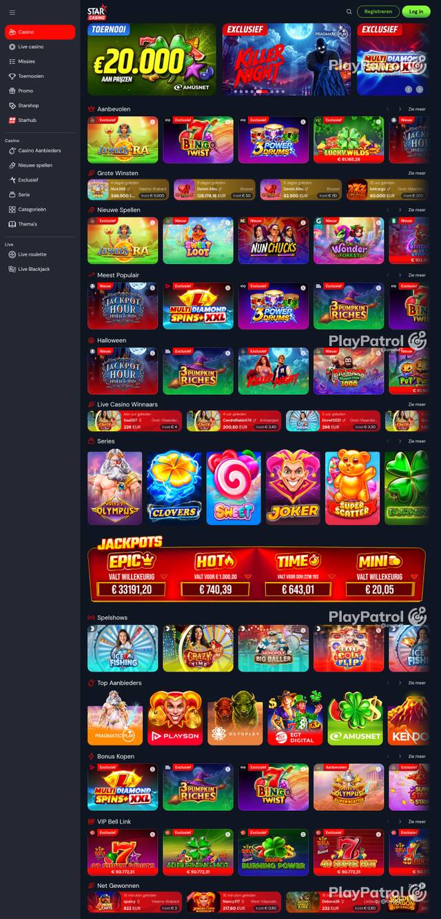 Capture of the front page of starcasino.be (starcasino.be) on 30 October 2026