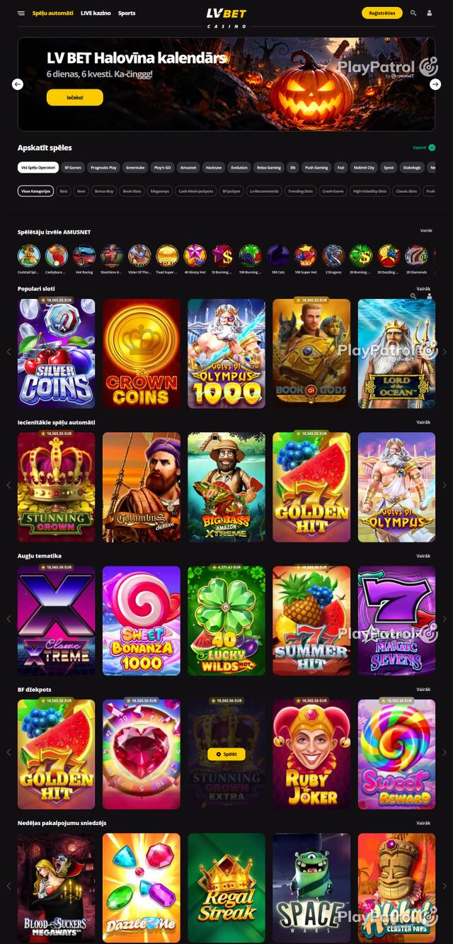 Capture of the front page of lvbet.lv (lvbet.lv) on 30 October 2026