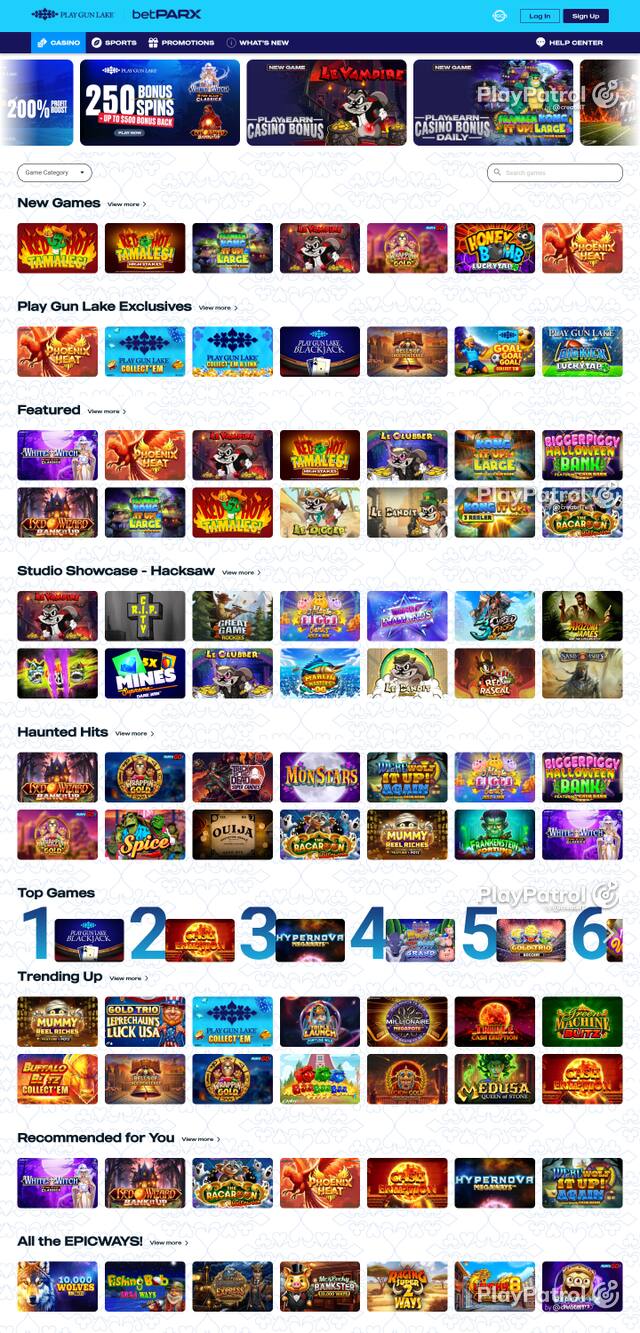Capture of the front page of playgunlake.com (playgunlake.com) on 25 October 2026