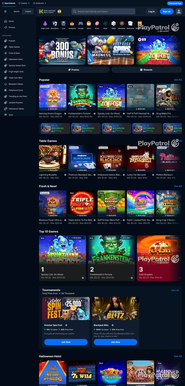 Capture of the front page of sportsbook.thescore.bet (sportsbook.thescore.bet) on 30 October 2026