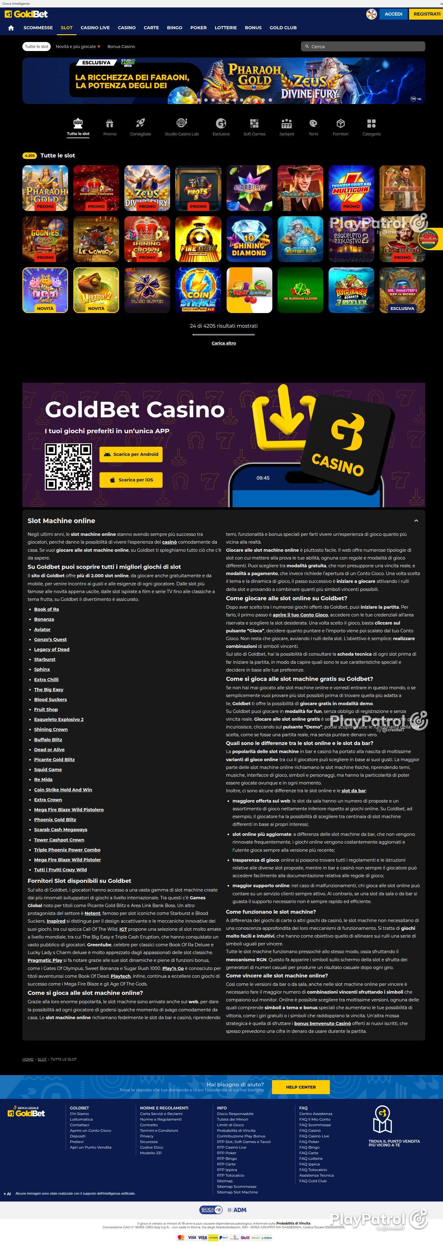 Full capture of Goldbet recorded during the scan of 22 September 2026