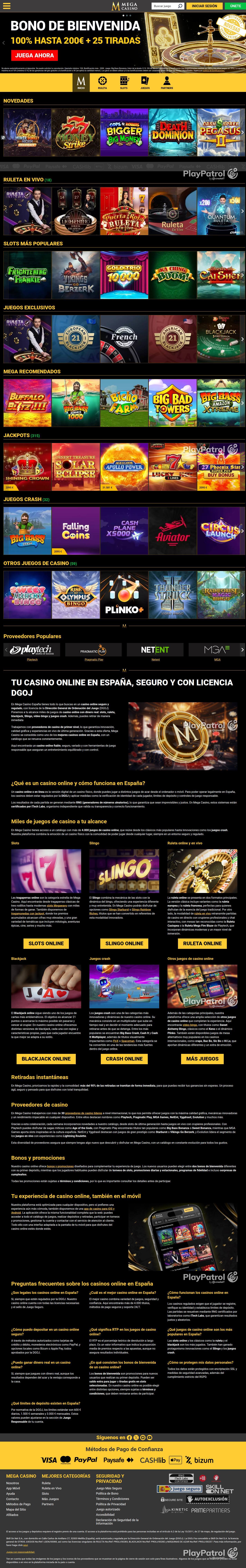 Full capture of Mega Casinos recorded during the scan