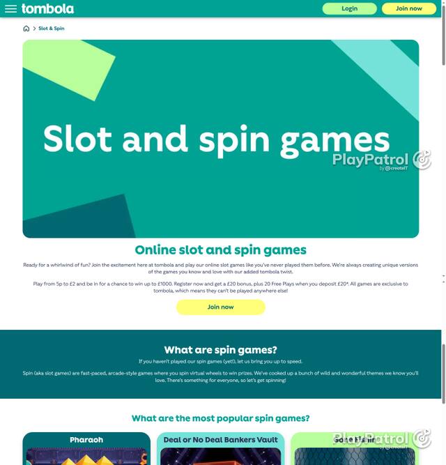 Capture of the front page of tombola (tombola.co.uk) on 29 October 2026