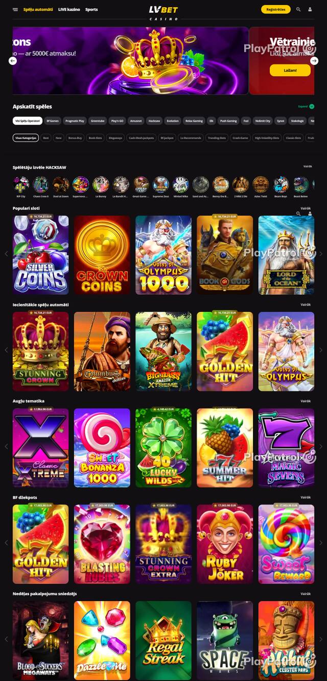 Capture of the front page of lvbet.lv (lvbet.lv) on 25 October 2026