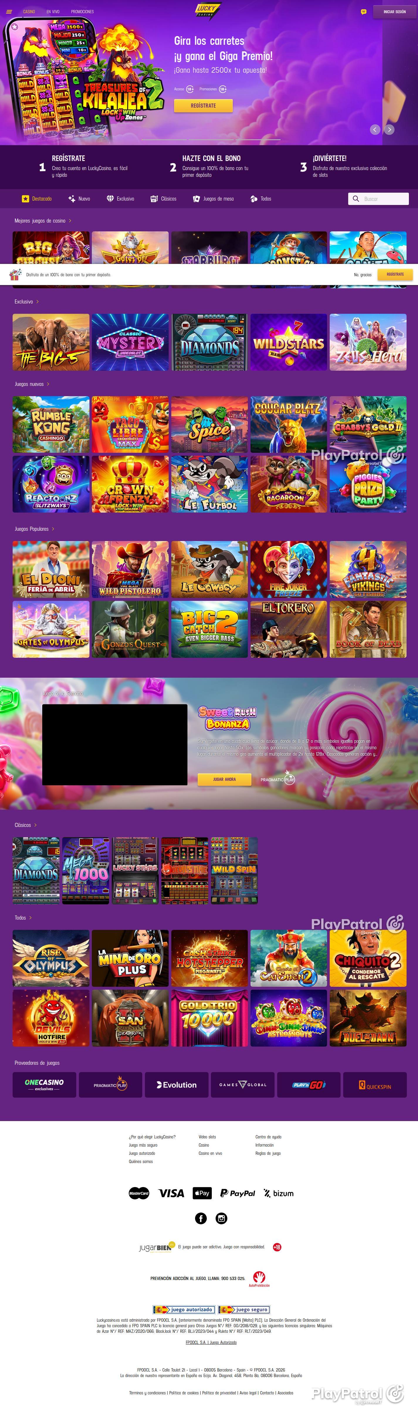 Full capture of Lucky Casino recorded during the scan
