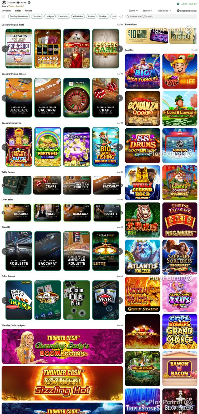 Capture of the front page of sportsbook.caesars.com (sportsbook.caesars.com) on 26 October 2026