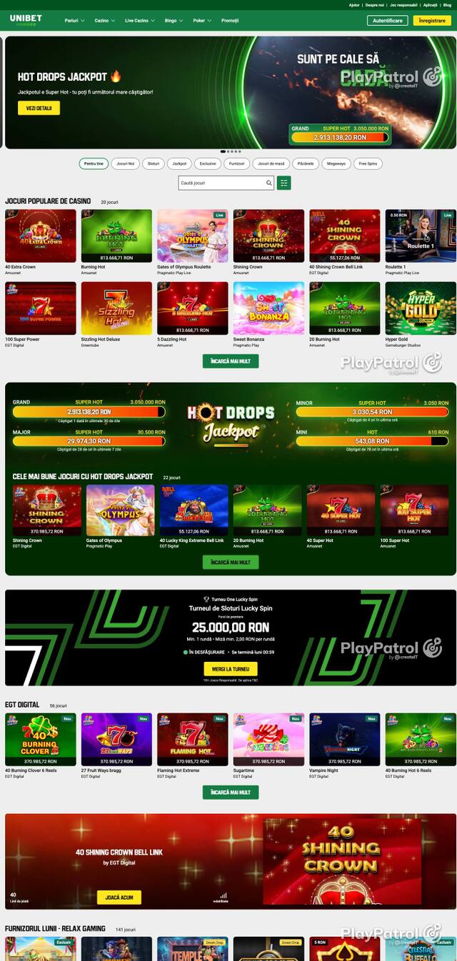 Capture of Unibet recorded during the scan