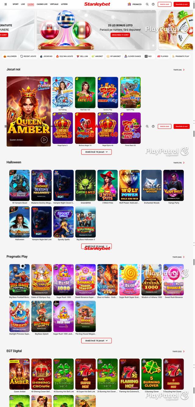 Capture of the front page of Stanleybet (stanleybet.ro) on 27 October 2026