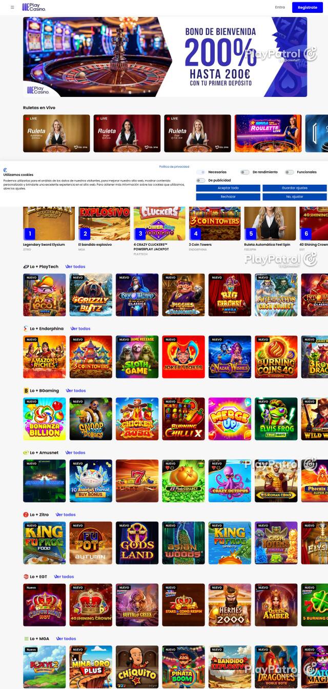 Homepage capture of OnePlay Casino recorded during the scan