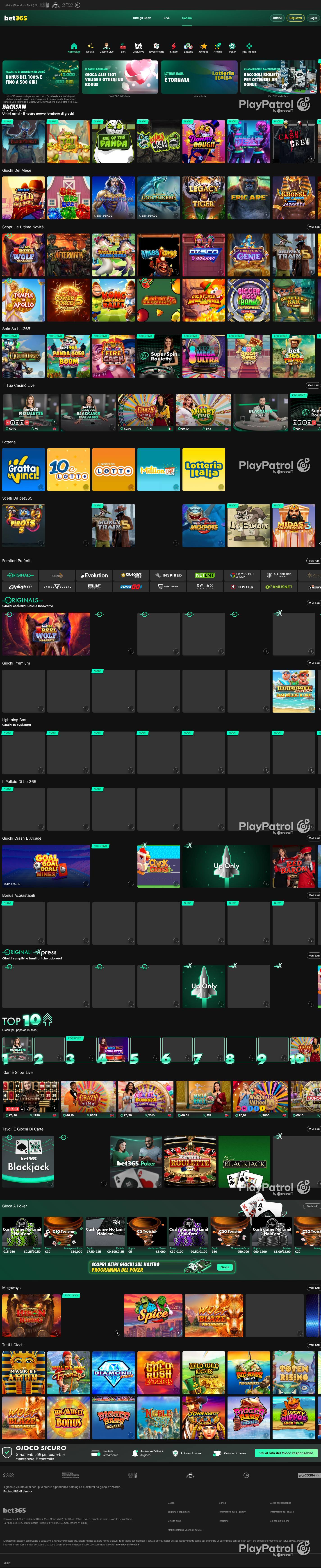 Full capture of bet365 recorded during the scan