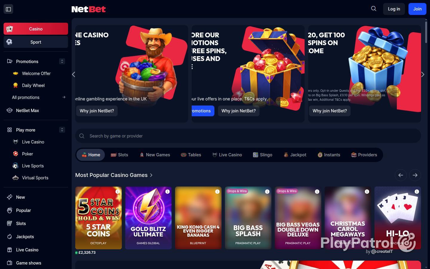 Full capture of NetBet Casino recorded during the scan
